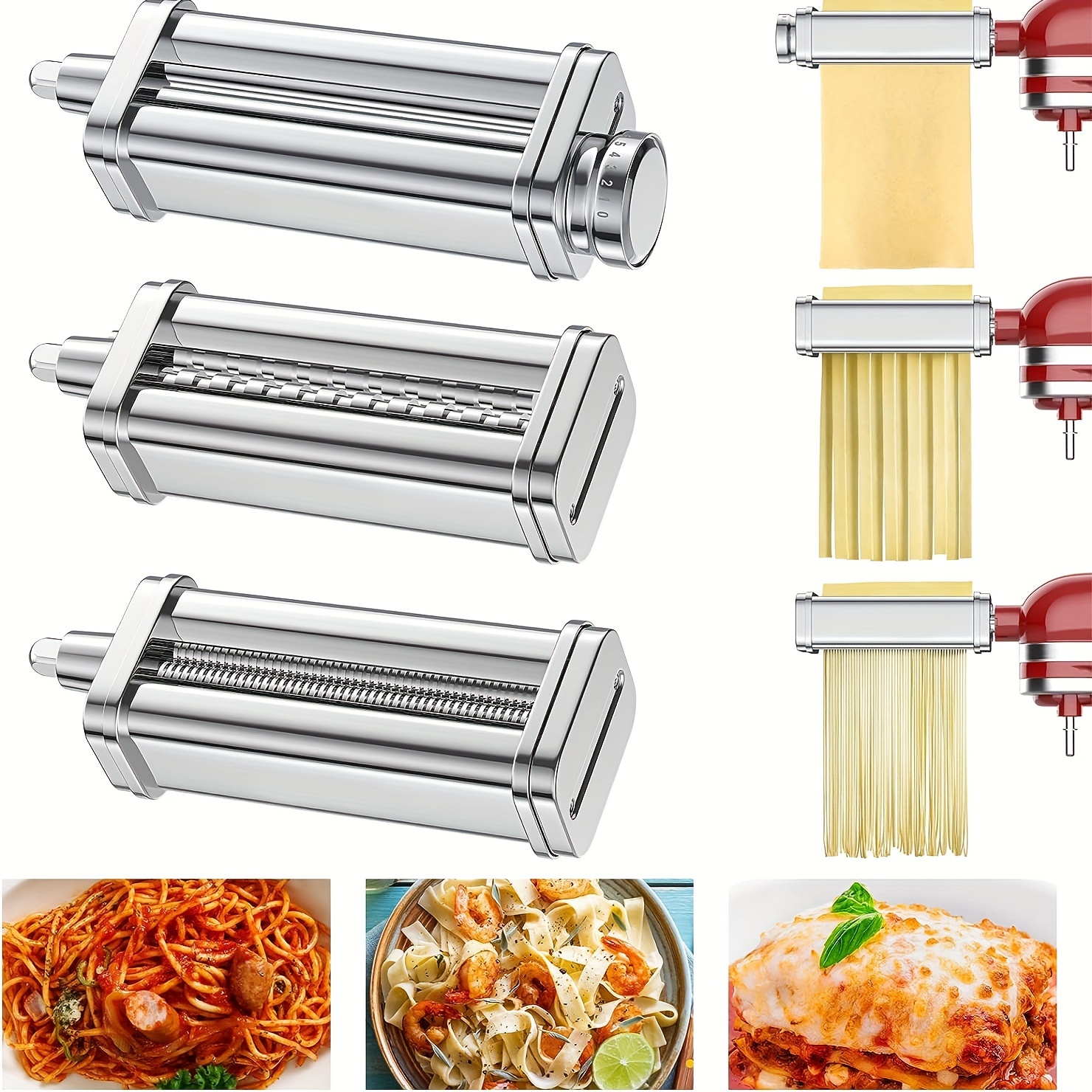 Accessoire de Trancheuse de légumes pour KitchenAid Robot Pâtissier, Râpe à  Fromage, Râpe à Légumes avec 3 Lames en Acier Inoxydable, COFUN Accessoire