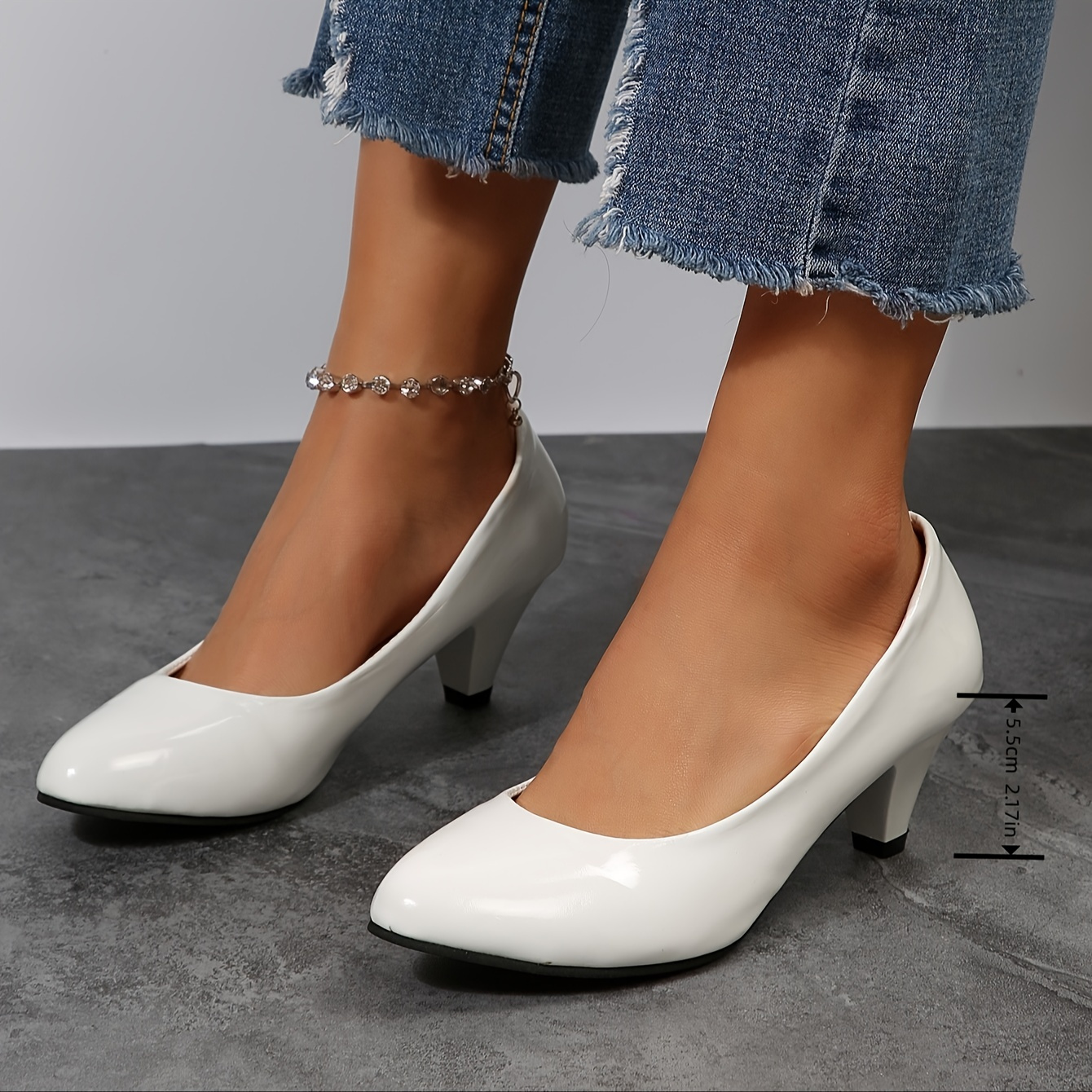 White stiletto court clearance shoes