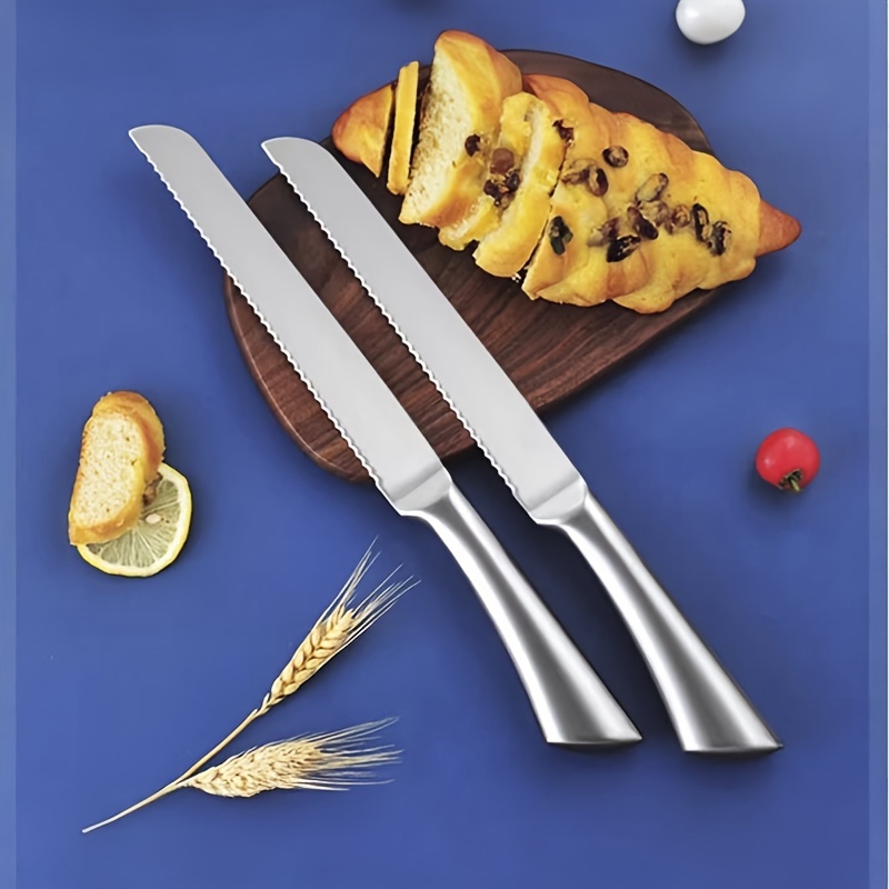 Cuchillo De Pan De Acero Inoxidable, Cuchillo De Cocina Multiusos Para  Sándwich De Palo Asador Dentado, Cuchillo Portátil De Acero Inoxidable Para  Aca