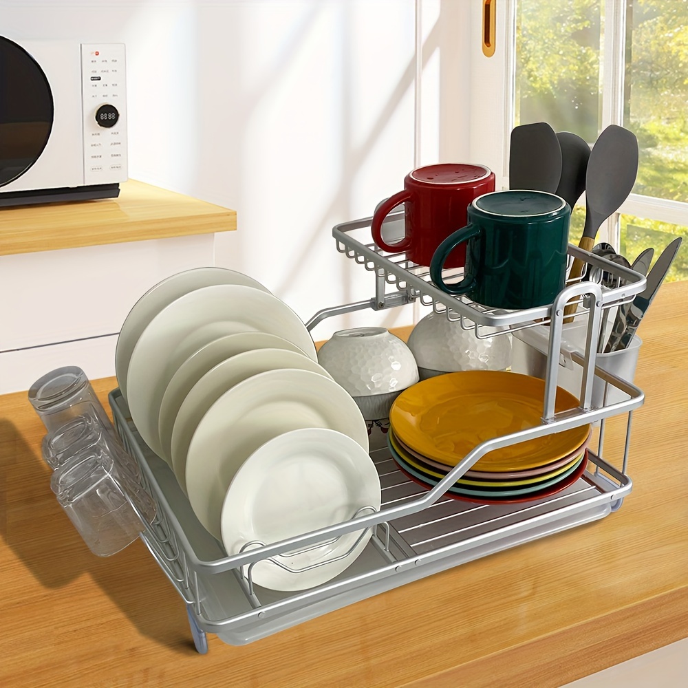 Dish Rack, Metal Bowl And Plate Dish Rack, Minimalistic Plate Holder, Dish  Draining/drying Rack/pan Holder Stand, Space Saver For Kitchen, Counter Top  Or Cabinet Shelf, Kitchen Accessories - Temu
