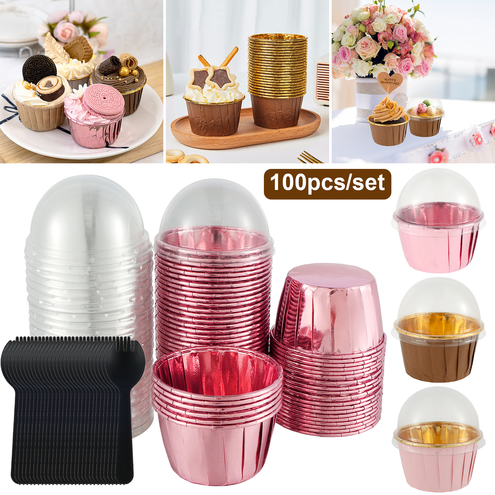 Baking Cups, Eusoar 50pcs 3.5oz Cupcake Liners, Christmas Muffin Cupcake  Liners, Cupcake Wrappers, Cupcake paper, Paper Cupcake Liners Holder