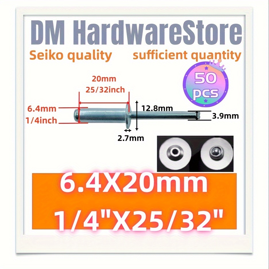 100 tuercas remachables M6, inserto roscado de aluminio métrico, tuercas de  cabeza plana para automóviles, muebles, decoración