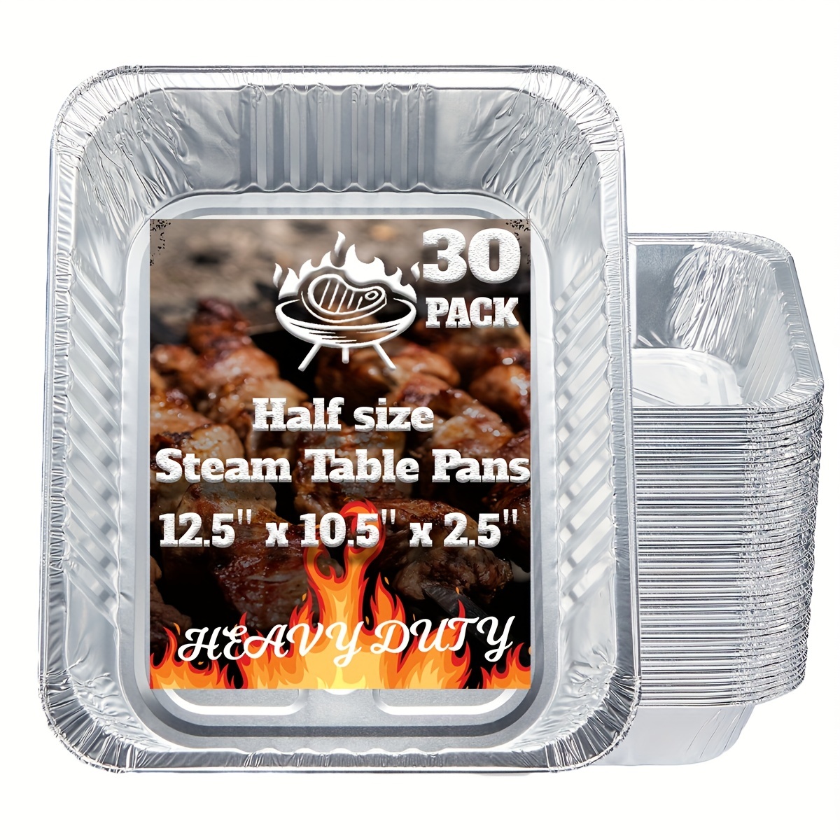50 Pack Small Aluminum Pans with Lids, 1lb Capacity Disposable Foil Pans,  Aluminum Food Containers for Baking, Roasting, Meal Prep, 5.5 x 4.5 Inch  Thick and Sturdy 