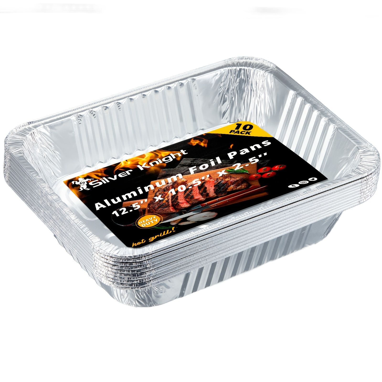  8x8 Disposable Aluminum Pans With Lids - 10 Pack Foil Pans For  Cooking, Baking Cakes, Roasting & Homemade Breads - Disposable Food  Containers With Foil Lids: Home & Kitchen