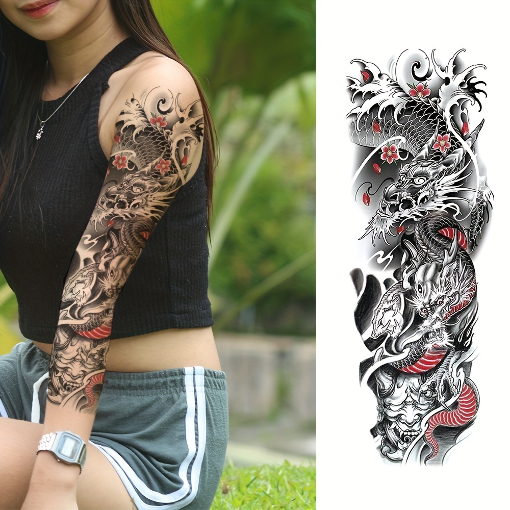 125 Mixed (34 Sheets) Styles Long-Lasting Temporary Tattoos For Women, Fake  Tattoos Sleeves For Body Marker, Realistic Hand Arm Body Art For Adult