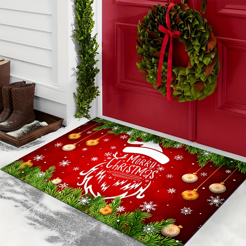  Indoor Doormat Front Door Mats,Christmas Dwarf Red