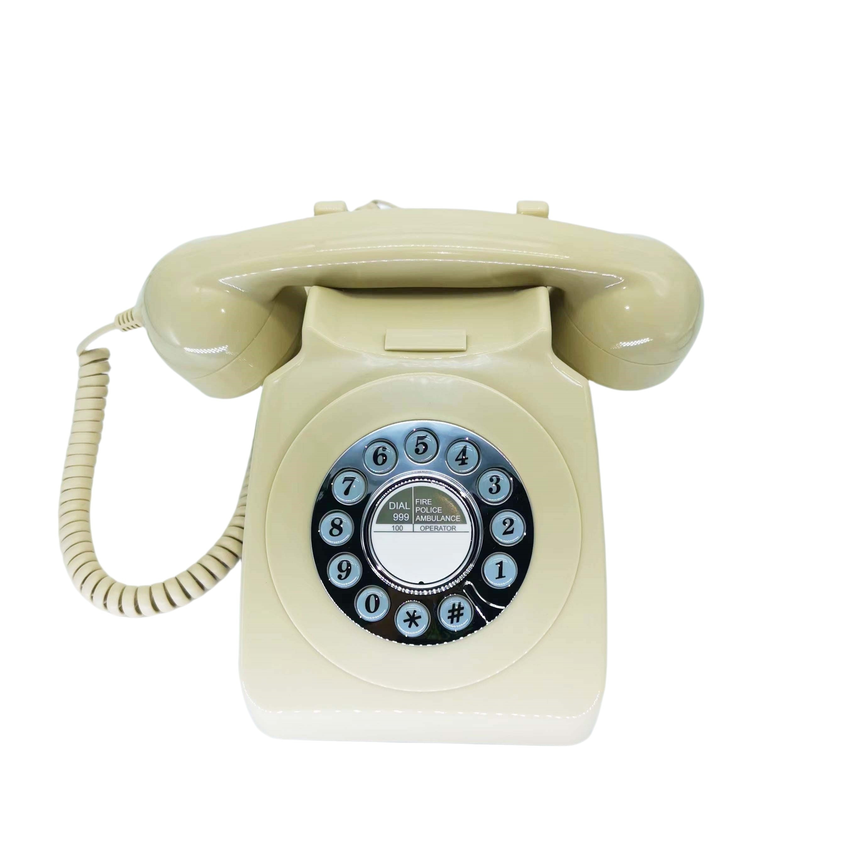 Teléfono antiguo Decoración del hogar, Teléfono con cable de línea fija  vintage Teléfono clásico retro europeo verde de alta definición llamada  botón