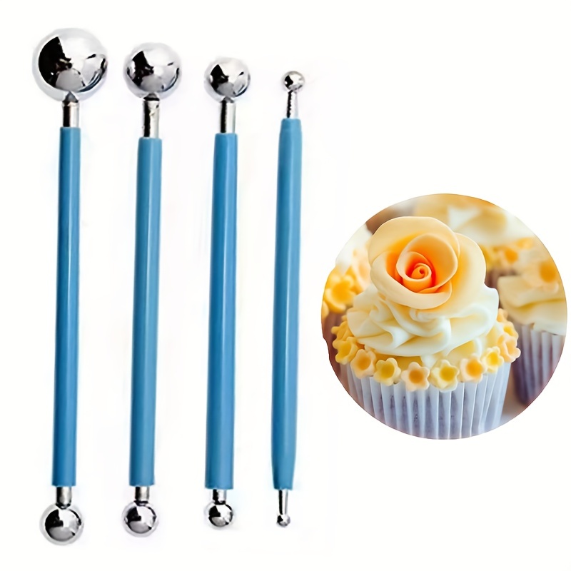 4pcs/set Fondant Cake Decorating Modelling Tools, 8 Patterns Flower  Decoration Pen, Pastry Carving Cutter, Baking Craft Molds, Double-Head  Suitable Fo