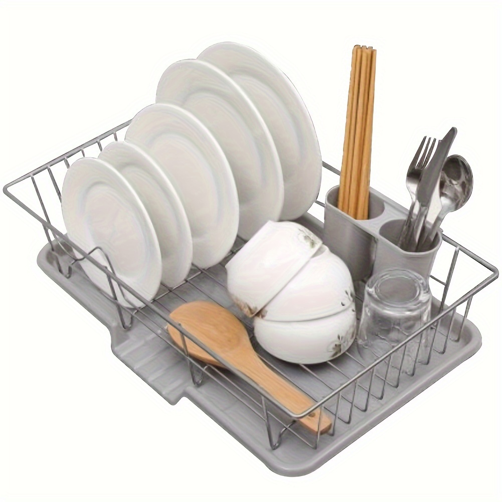 Sweet Home Collection Dish Drainer Drain Board and Utensil Holder