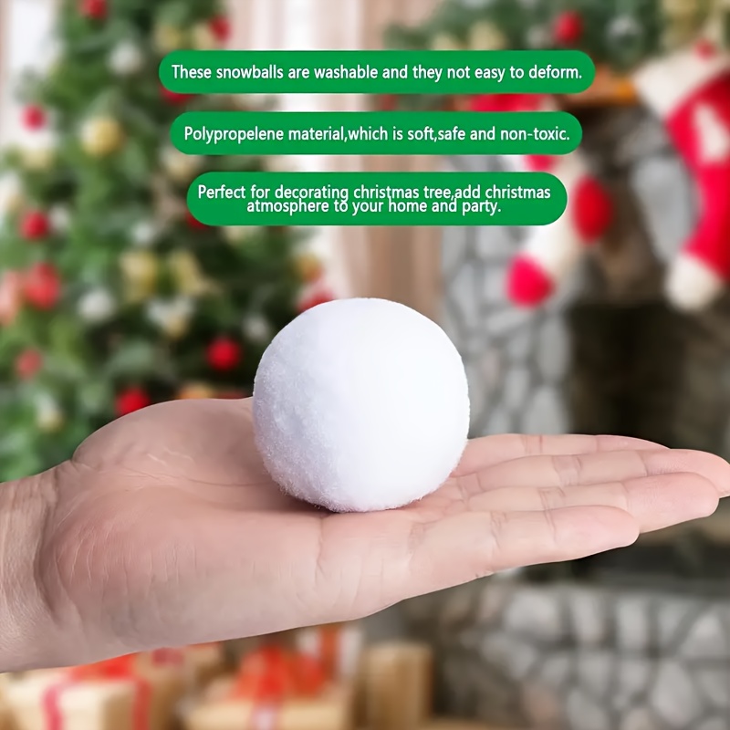 50pcs 5cm Realistic Fake Soft Snowball Indoor Snowball Game Fight Props  Christmas Tree Hanging Ornaments Fun Winter Decoration - AliExpress