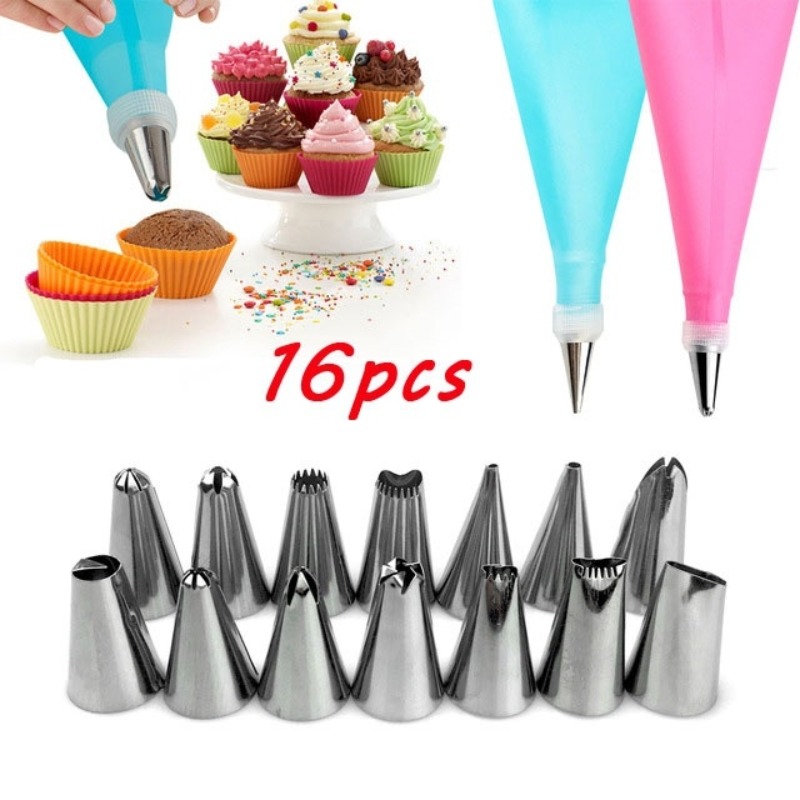 22pcs Piping Bags and Tips,DIY Cake Decorating Supplies Kit