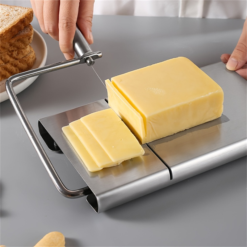 Manwang Refrigerated Butter Slicer Cutter Stainless Steel Butter Slicer  Cutter with Lid Easy Cutting for Two 4oz Sticks Countertop Refrigerated  Butter