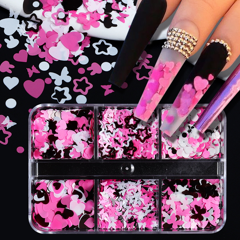 Glitter Hello Kitty Pink Nail Charms-Mix 20pcs