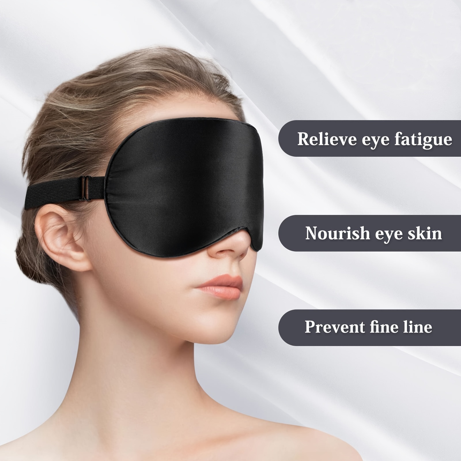 Double-sided Soft Sleep Eye Mask With Storage Bag And Earplugs