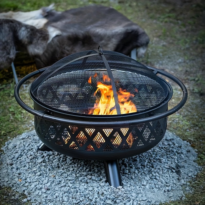 1 Parrilla Barbacoa Acampar Aire Libre Estufa Fuego Leña - Temu