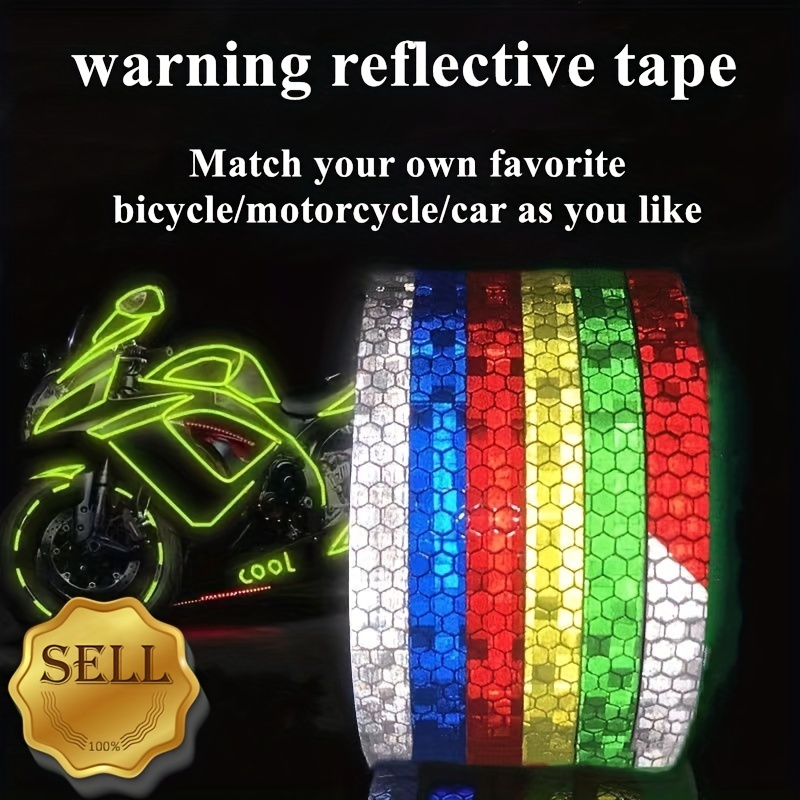 9.8ft Reflective Tape Reflective Stickers Self Adhesive Reflective Decal Safety Warning Reflective Strip Tape Wear-resisting Fluorescent Tape