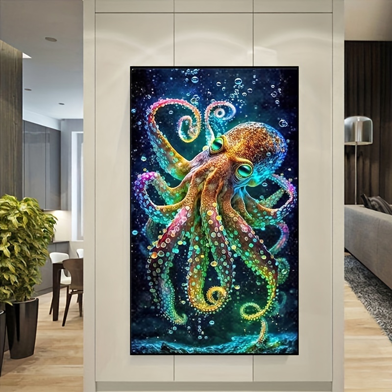 5D Diy Diamond Art Watercolor Octopus Diamond Painting Kits