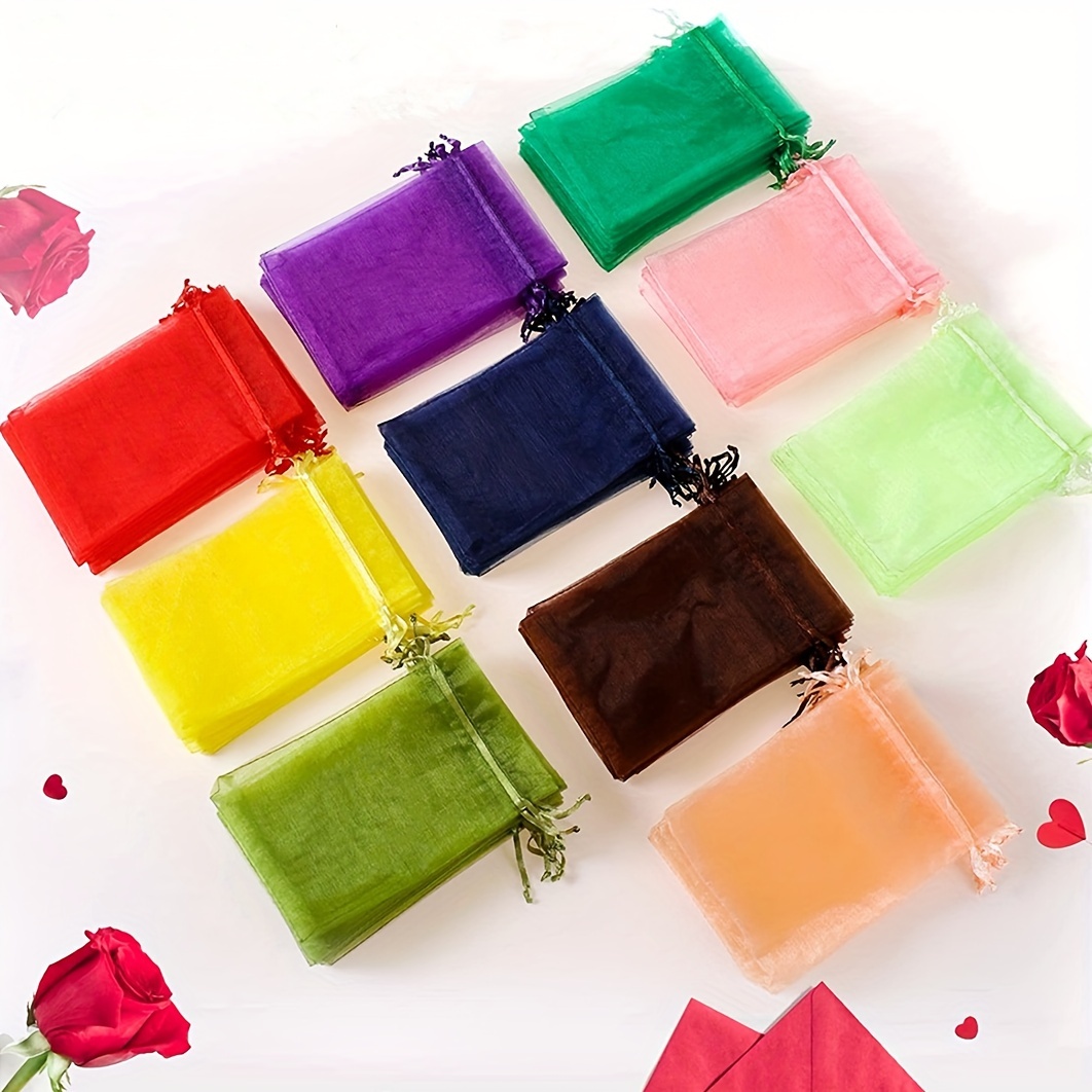 500 Pcs Organza Gift Bags Jewelry Bags Small Mesh Bags Drawstring Sachet  Bags Wedding Favor Bags Bracelet Bags for Packaging Sheer Bags Jewelry