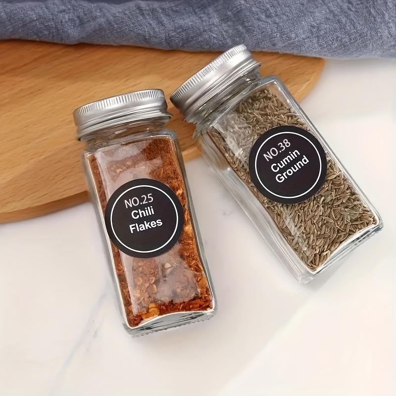 Talented Kitchen 14 Pcs Large Glass Spice Jars with Labels Seasoning Kit