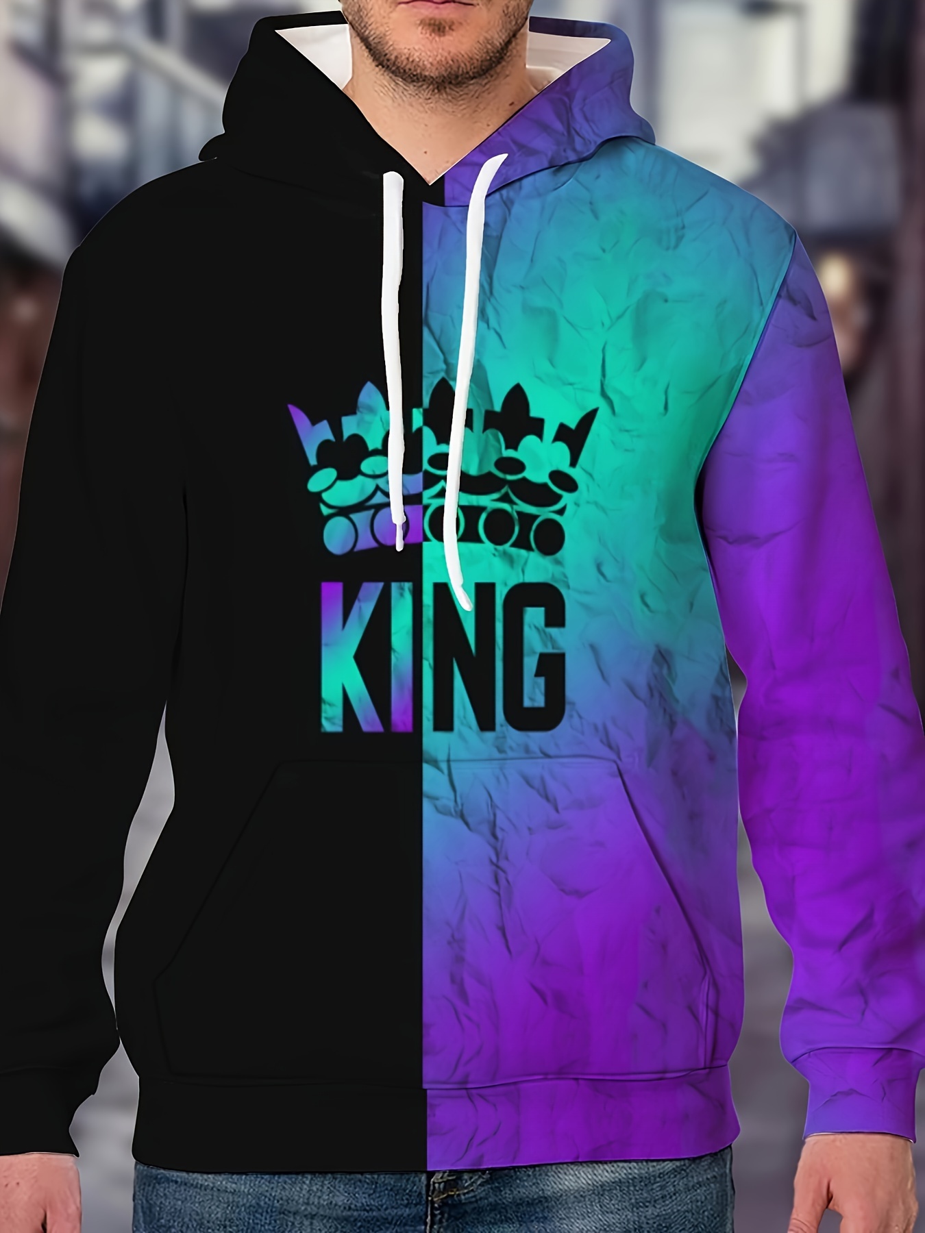 Blue king and online queen hoodies