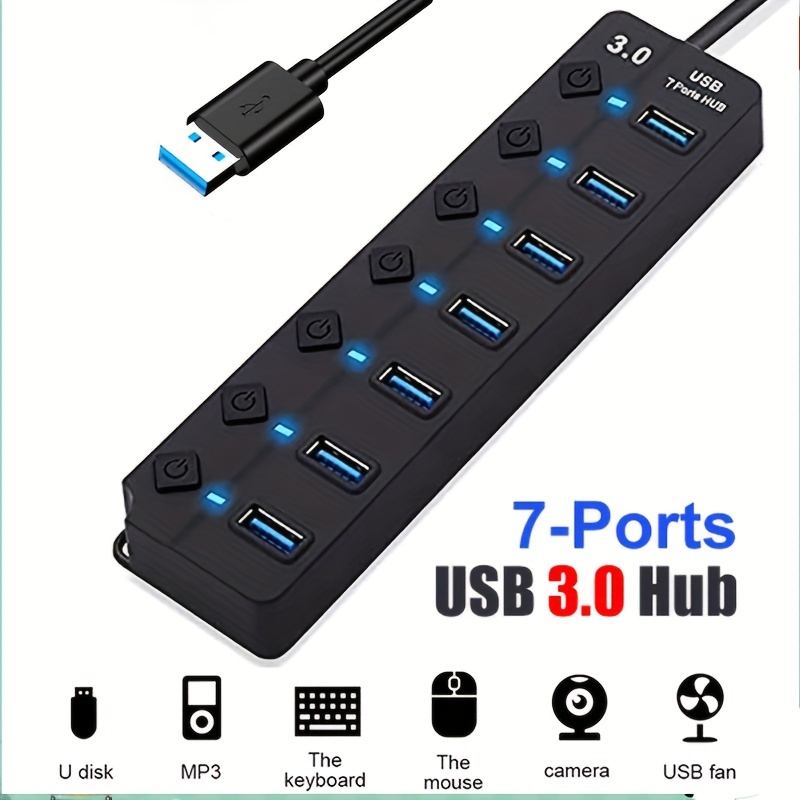 LLANO Hub USB Avec 4 Ports USB 3.0, Avec Port USB-C/Type-C Alimenté, Pour  Ordinateur Portable, Plus De Périphériques USB - Temu Belgium