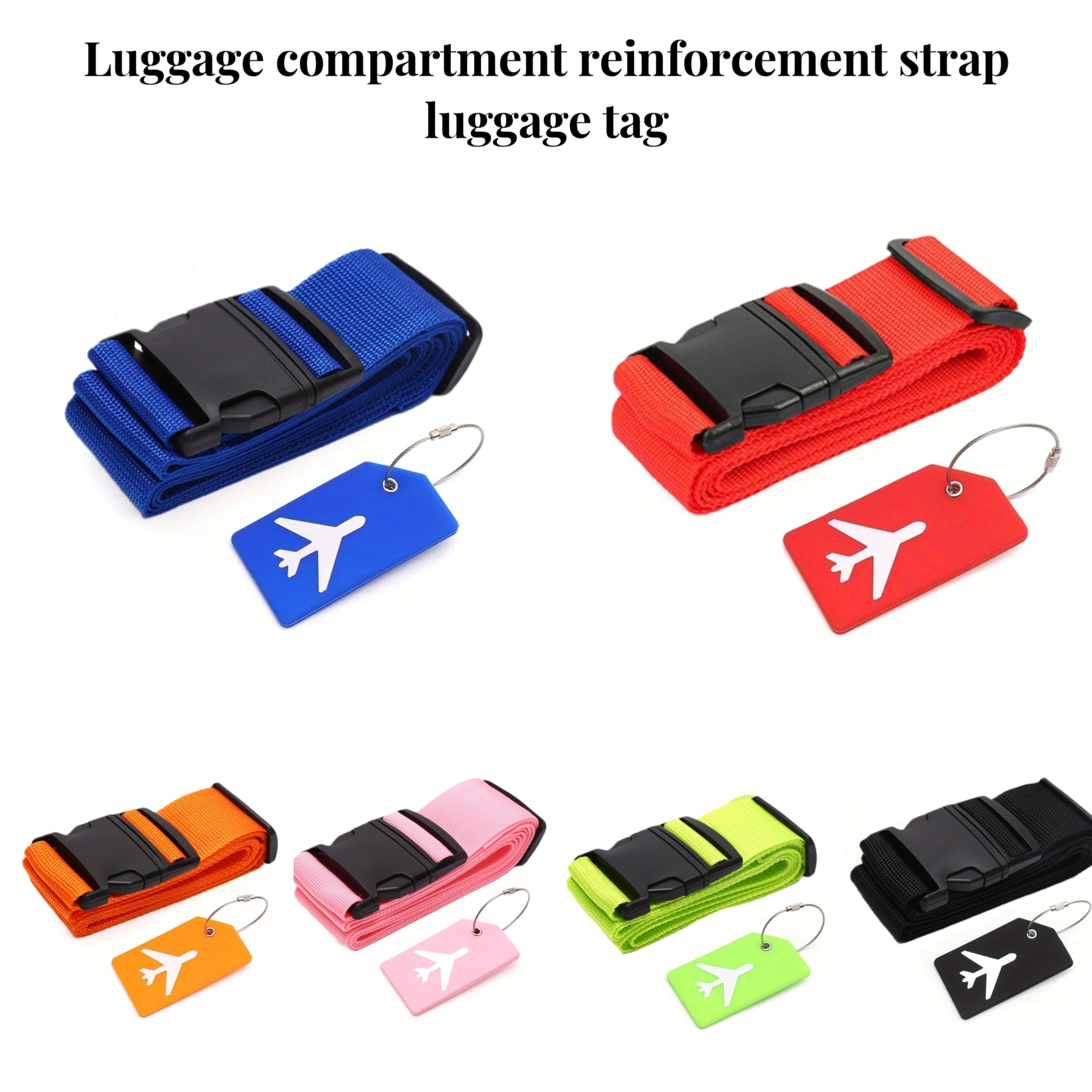 4 Pack Luggage Straps Luggage Tags Set, Adjustable 70.87 Inch Suitcase  Belts, Silicone Suitcase Tag With Name Id Cards, Travel Accessories For Men  Wom