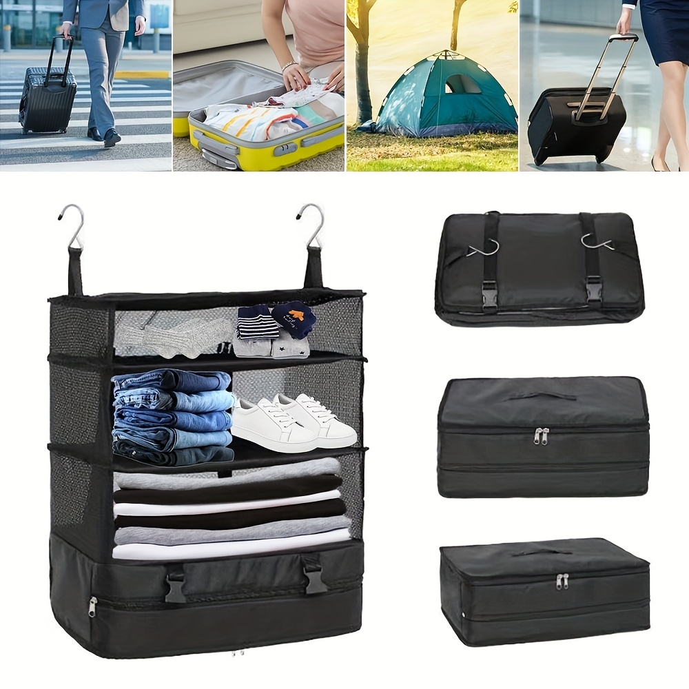 Organizador de equipaje portátil colgante estantes de viaje bolsa de  almacenamiento para equipaje de viaje ahorro de espacio