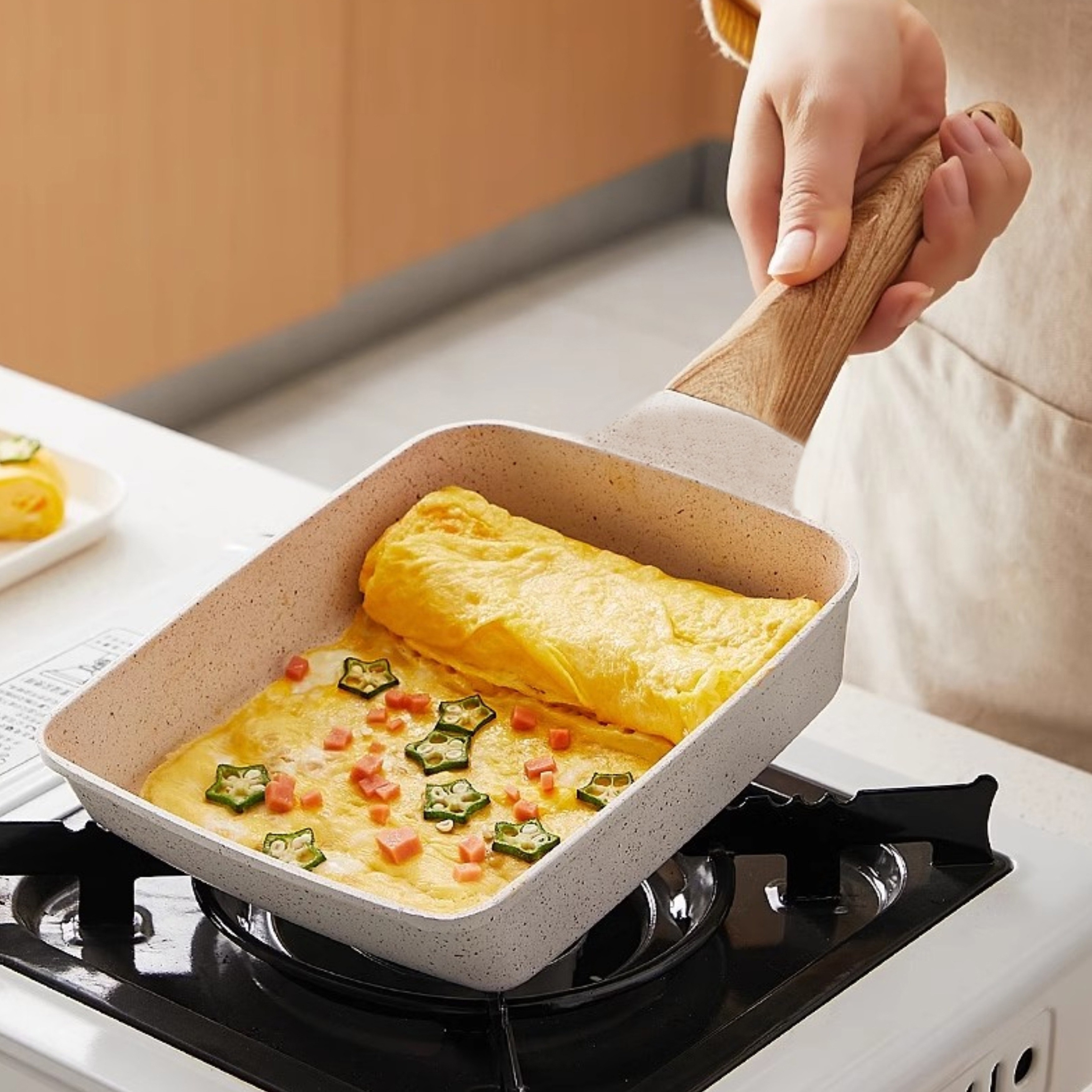 Japanese Omelette Pan Rectangular Mini Non-Stick Carbon Steel Egg Rolls  Pancake Frying Pot Kitchen Cookware