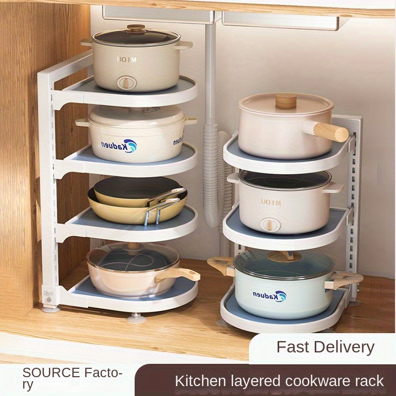 Multi-capa Superposable vajilla de almacenamiento bandeja soporte para cocina  organizador armario placa ahorrar espacio - Blanco 3 capas Sunnimix  rejillas para platos