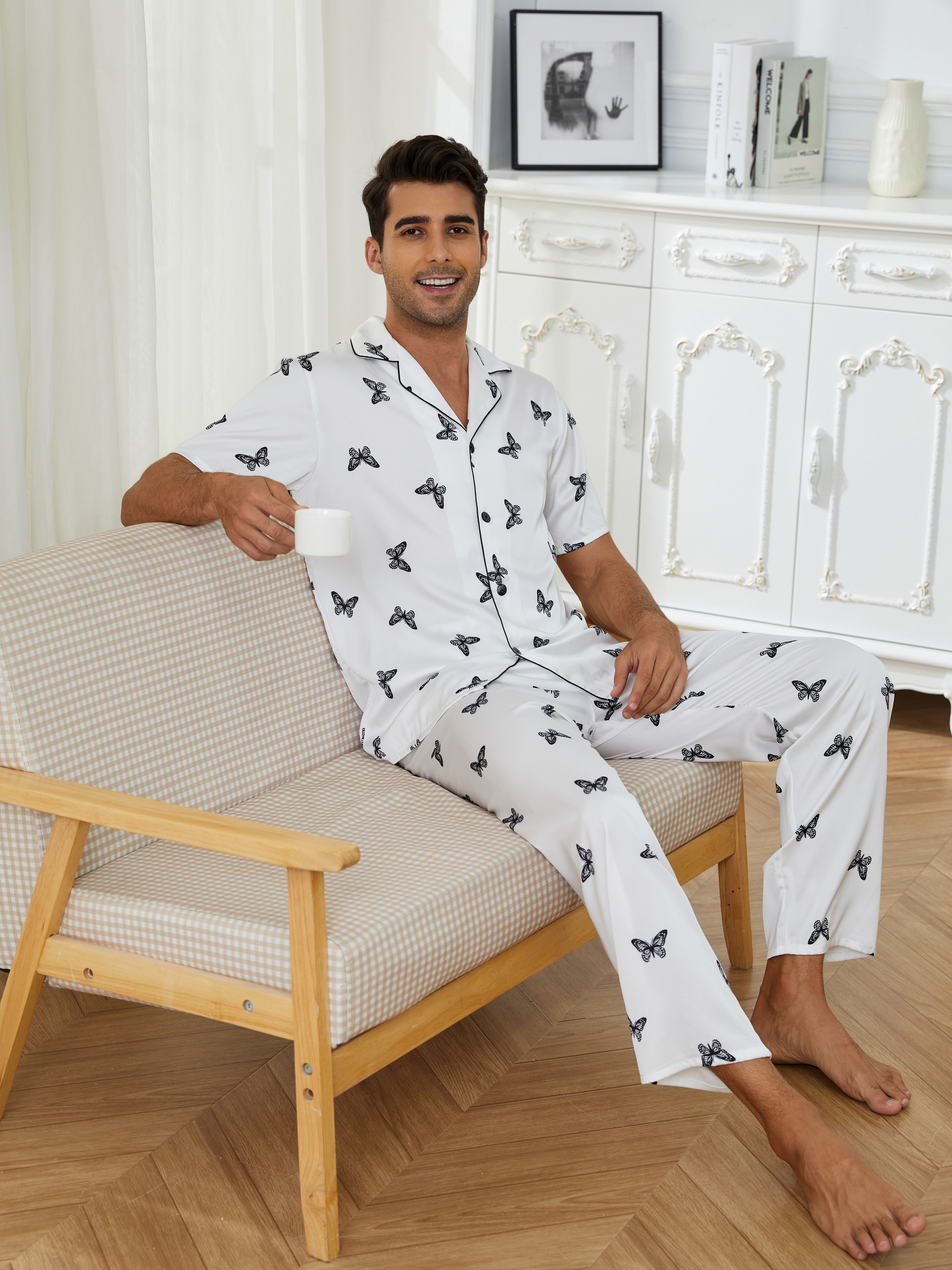 Mens best sale white pajamas