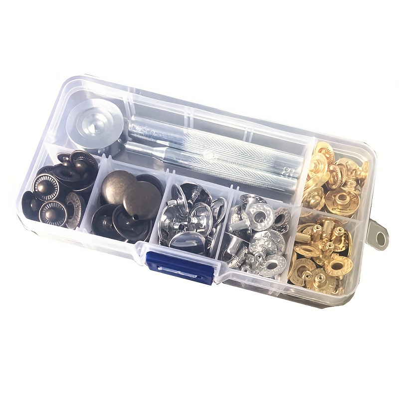 100set 9.5m Metal Snap Button Kit With Fastener Pliers Press Tool
