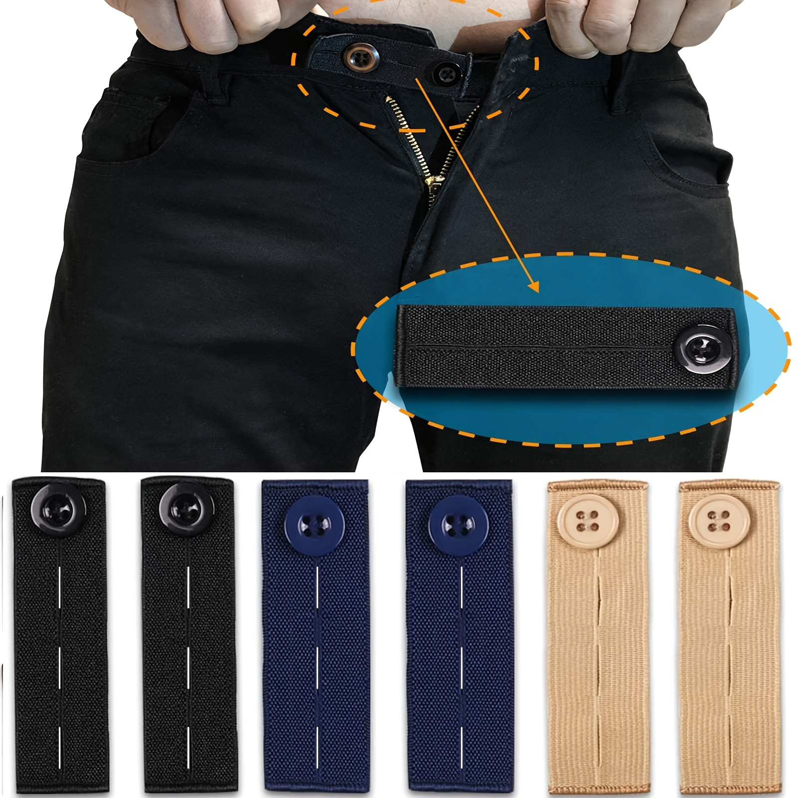 5pcs Button Extender For Pants Adjustable Waist Button Retractable