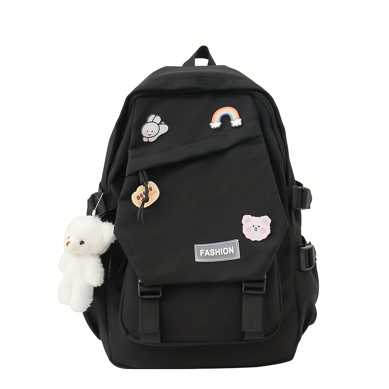 1pc Students Backpacks Large Capacity Travel Bag Solid Harajuku Student  Schoolbag Backpack girl boy Bag Unisex backpack