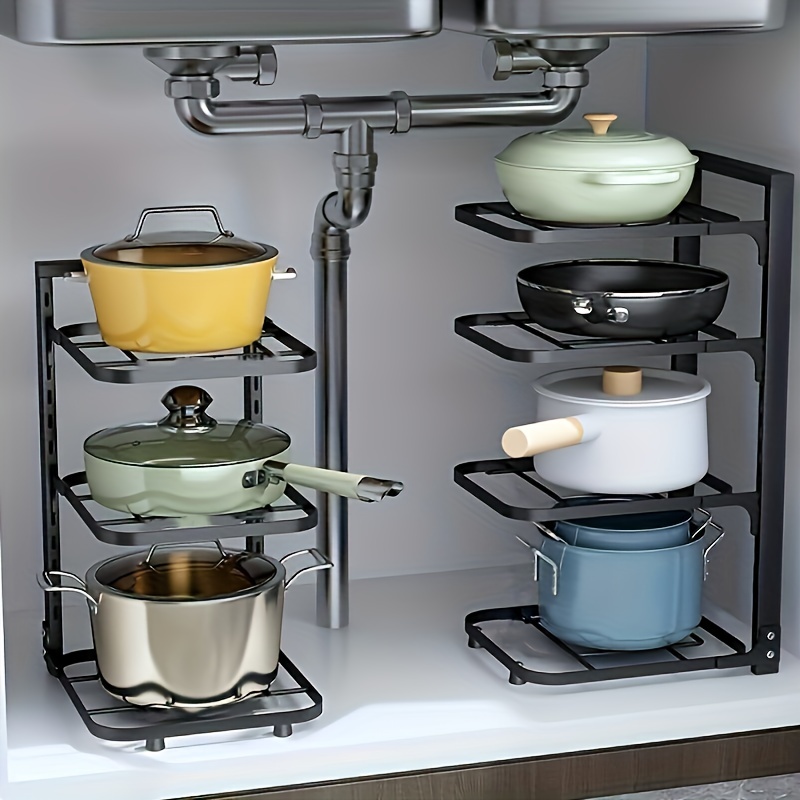 Maximize Your Kitchen Storage With This Pot Rack Organizer For Hotel -  Telescopic Pots & Pans Organizer, Removable Lid Holders & Pan Rack! - Temu