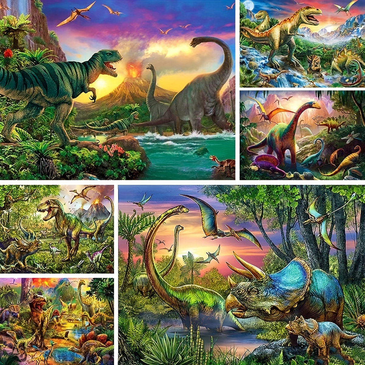 1PC/Set Dinosaurs Children's Diamond Painting With Wooden Frames Art And  Crafts For Children Girls And Boys Simple Craft Kit Art Set Framed Diamond  Painting Set Suitable As A Gift For Beginners Children