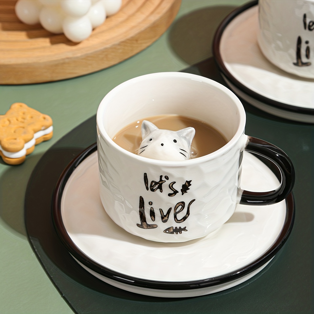 Ceramic Mug Saucer Cats, Cat Mugs Coffee Cups