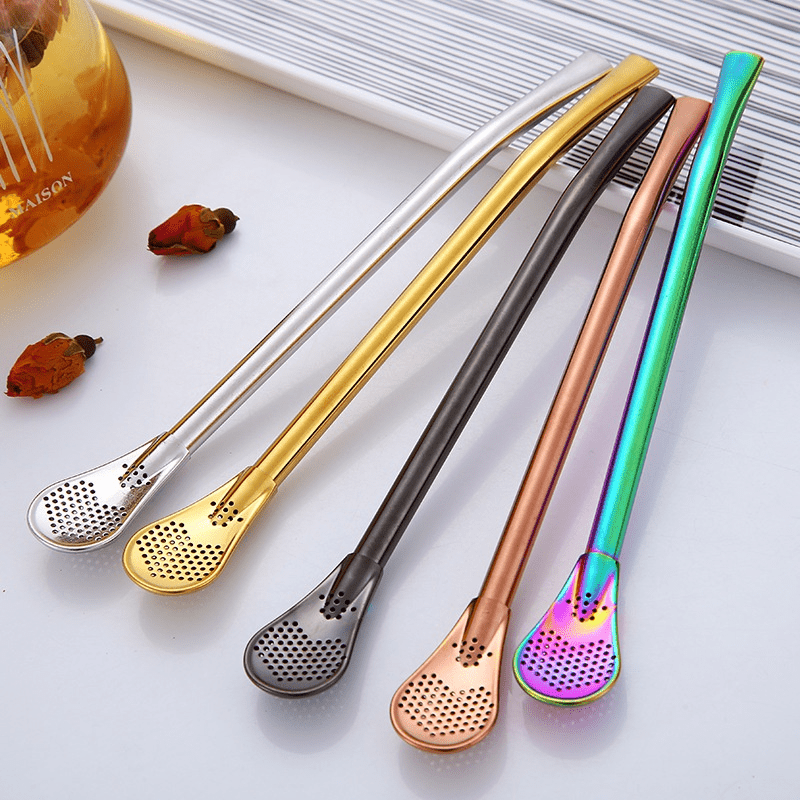 8 Pcs Metal Tiny Snuff Spoon Micro Scoops Medicine Powder Spoon Necklace  Pendants