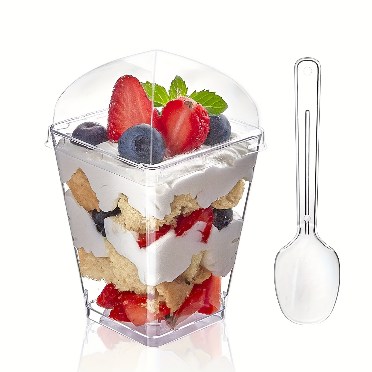 5X 100/200ml Glass Yogurt Milk Parfait Pudding Jar Lid Party Wedding Favours