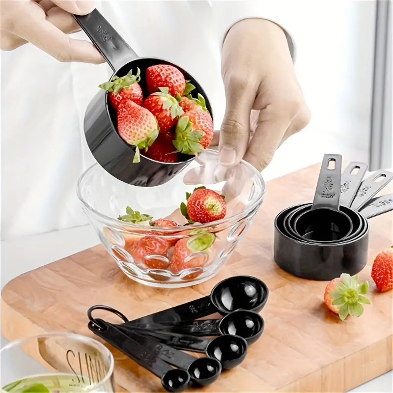 Plastic Measuring Cups And Spoons Set Kitchen Baking - Temu