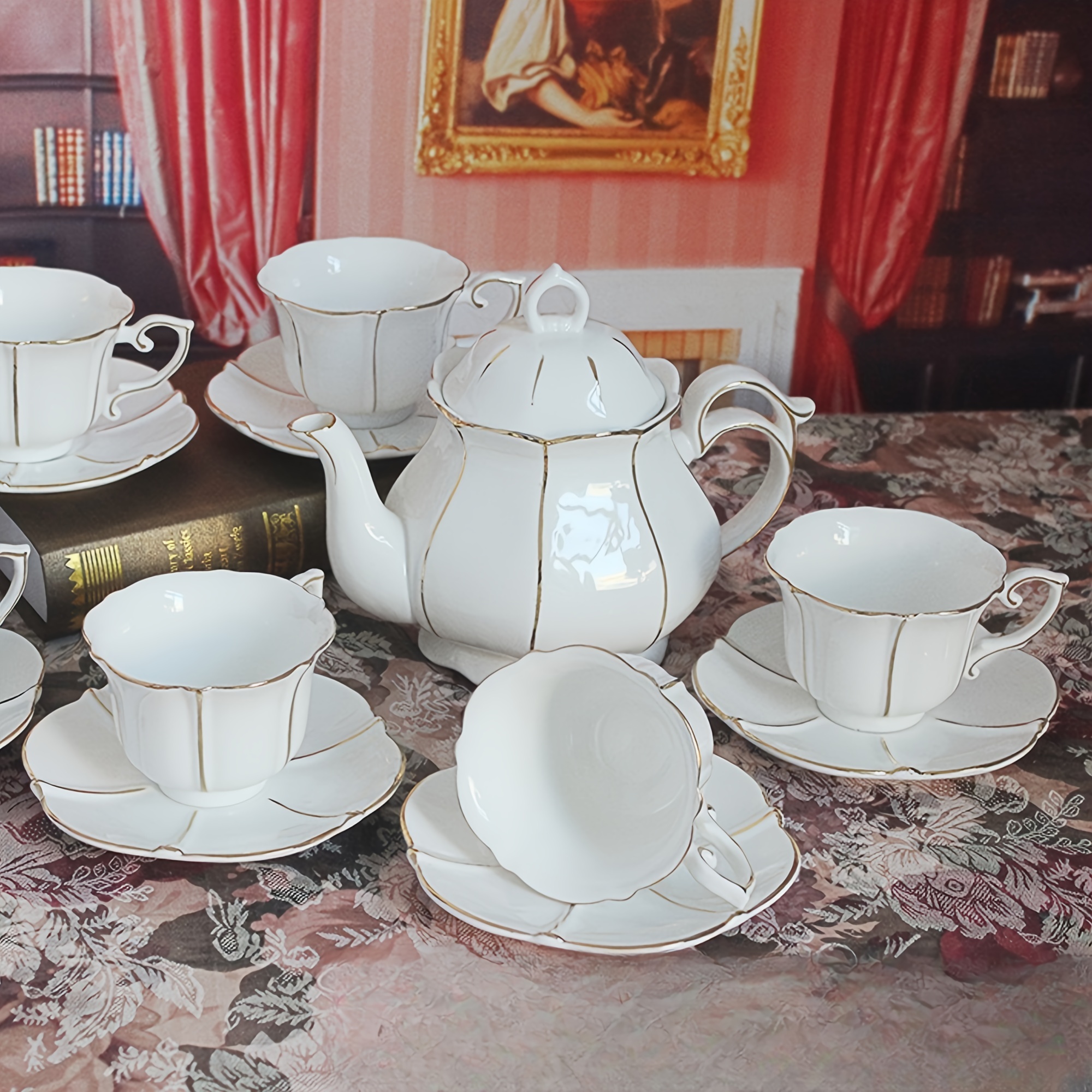 Peacock Tea Set In Cups Saucers - Temu