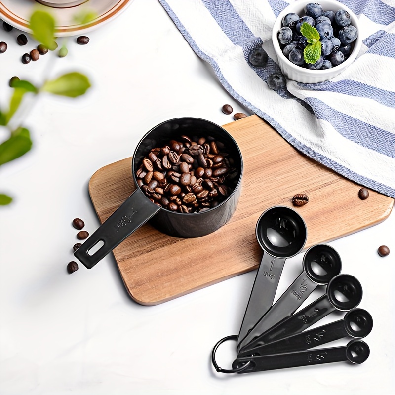 10pcs/set Measuring Spoons Kitchen Cook Black Plastic Teaspoon Scoop  Measuring Spoons Cups Measuring Set Tools Kitchen Tools