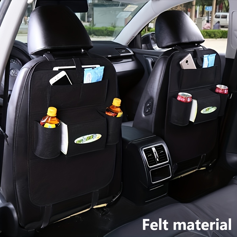 Boîte de rangement arrière de siège de voiture, support d'appui-tête, tasse  de mouchoirs en simili cuir, support de téléphone, organisateur polyvalent  de siège arrière de voiture, accessoires d'intérieur de voiture – les
