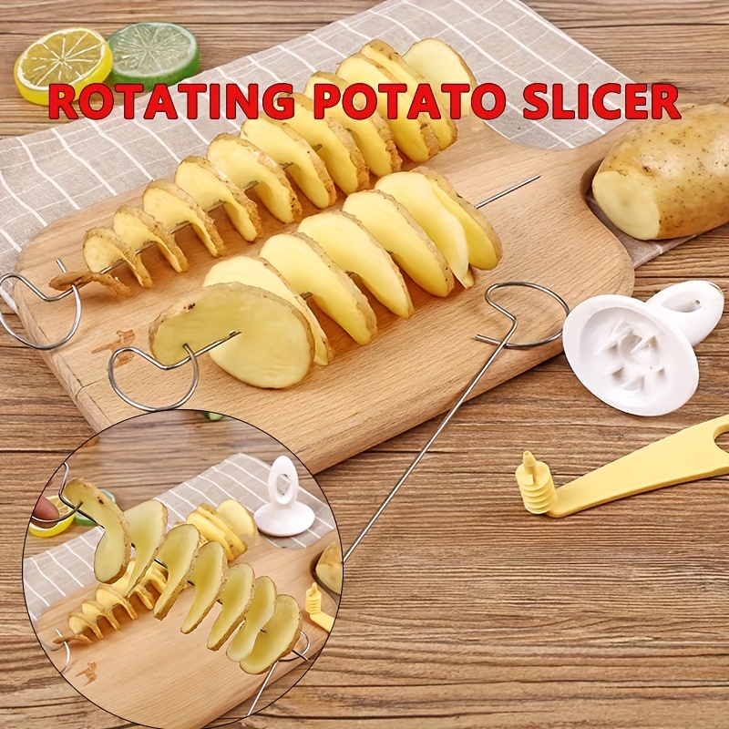 Stainless Steel Tornado Potato Spiral Slicer - Manuel Cutter Spiral Screw  Chips, Reusable Potato Twister, Fruits Vegetable Tools Kitchen Cooking