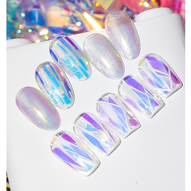 Iridescent Nail Art Foils Stickers Marble Flowers Transfer Decals  Decoration