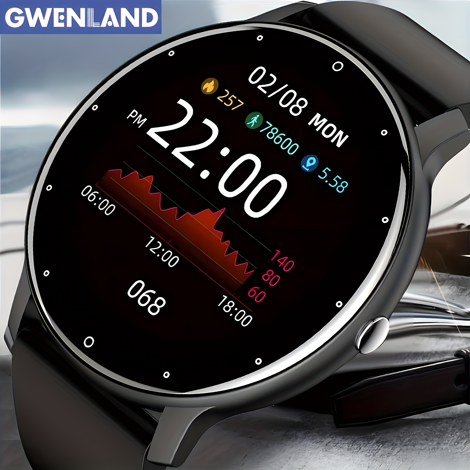 Relojes inteligentes para hombres (contestar/hacer llamadas), 1.32 pulgadas  HD AI Voice Smart Watch resistente táctico militar rastreador de fitness