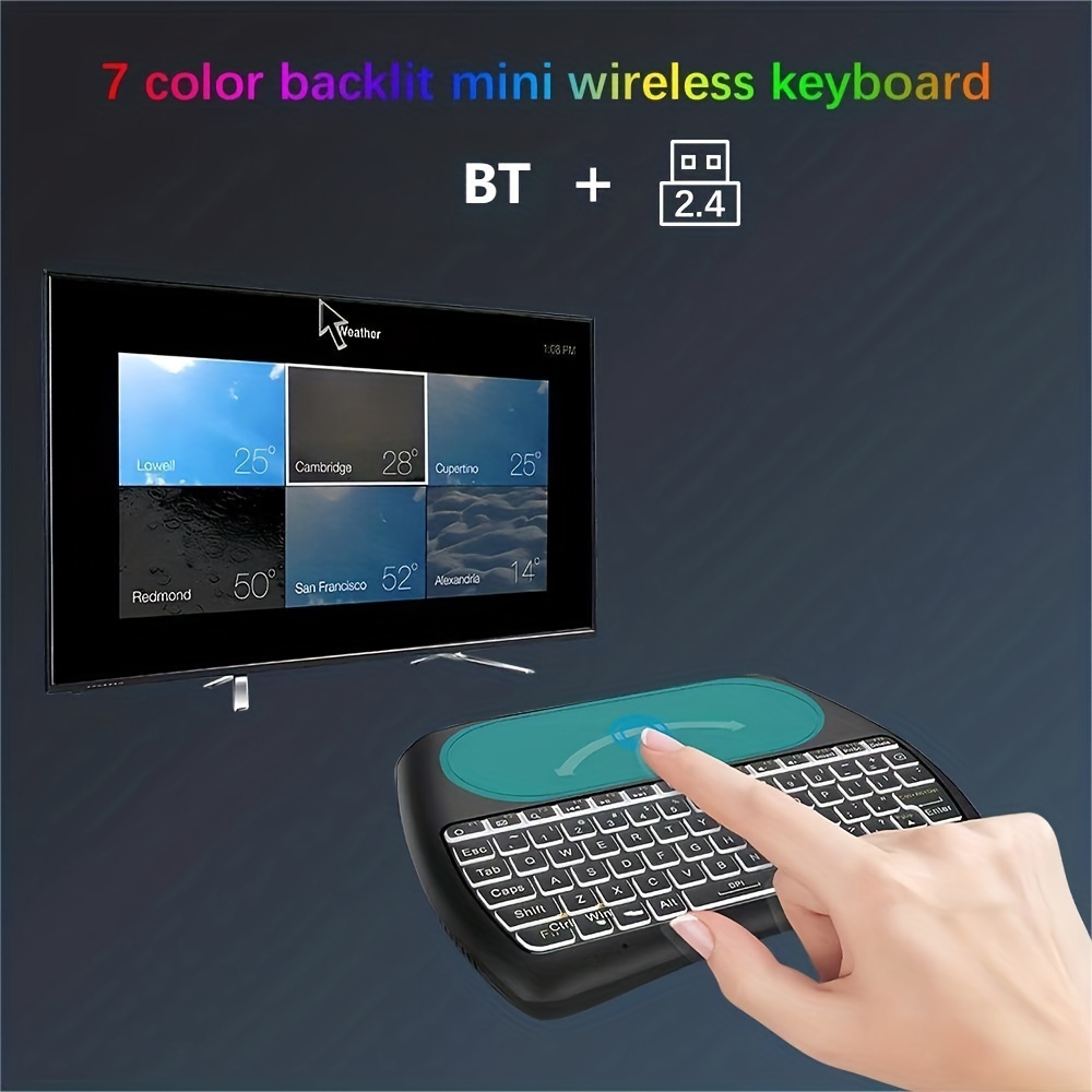 Dual Mode BT Wireless Mini Keyboard With Touchpad Backlit Air Mouse USB  Remote Control For Laptop Mini PC Android TV BOX Gift For  Birthday/Easter/President's Day/Boy/Girlfriends