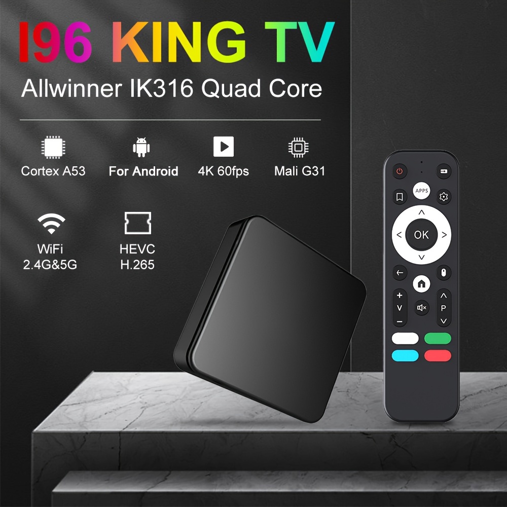 I96 King Android Tv Box Wifi 4k Streaming Frete Gratis Hd18 Black