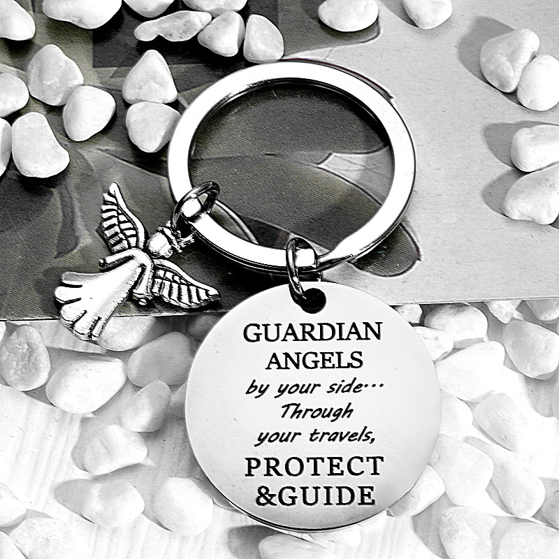 Guardian Angel Memories Keychain Charms Pendant For Girls Keyrings For  Handbags Stainless Steel Keychain Supplies Romantic Gifts - AliExpress