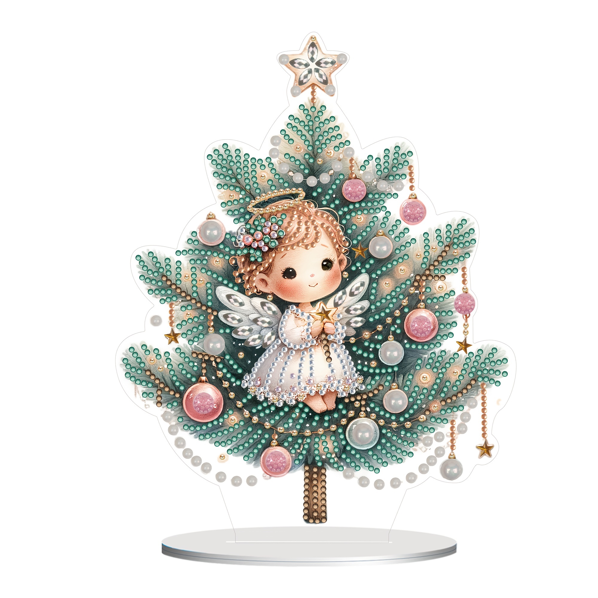 Angel And Christmas Wreath Decorative Table Top Diamond - Temu