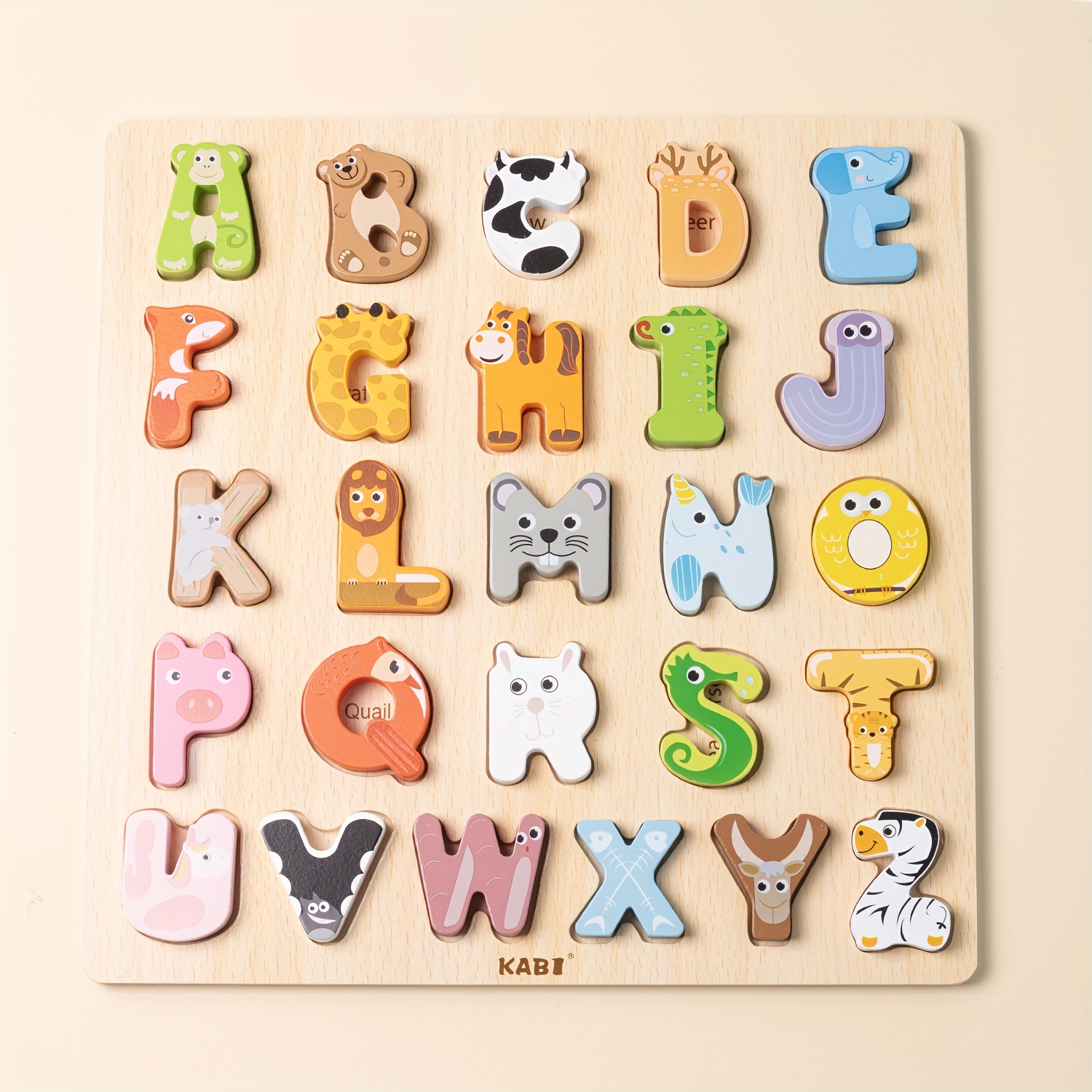 Cartoon ABC Puzzles Block Toy ABC Animal Puzzle Assembly Ability Traning Memory Alphabet Jigsaw Puzzle for Preschool Toys Kids Party Favors Ambulance